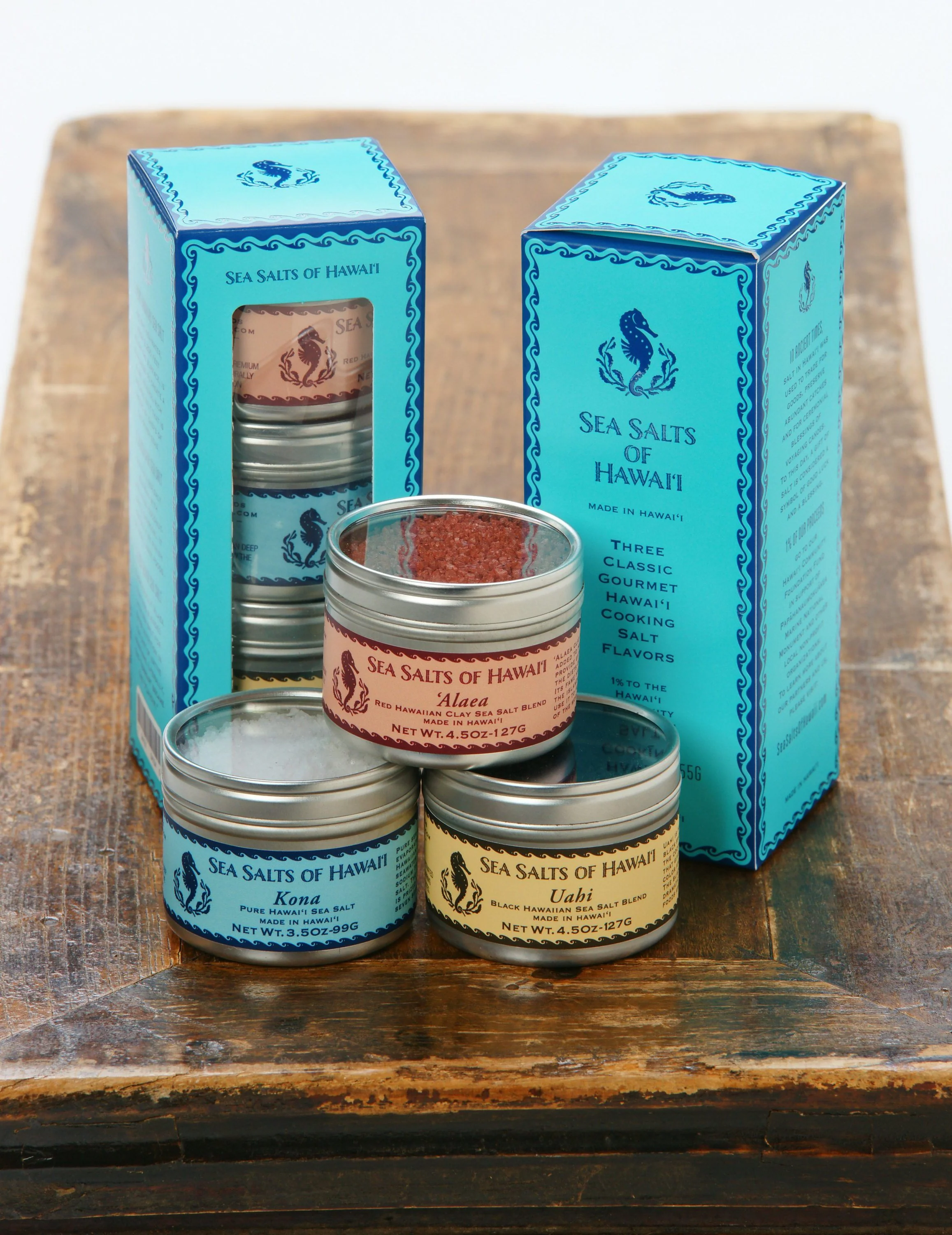 Three Tin Hawaiian Sea Salts Gift Box - Image 3